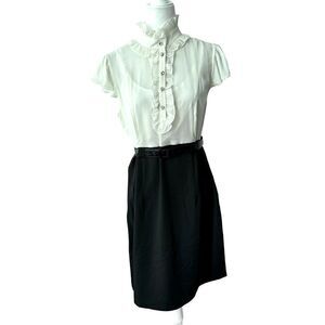 Vintage Dress Barn Black White Dress Belt
